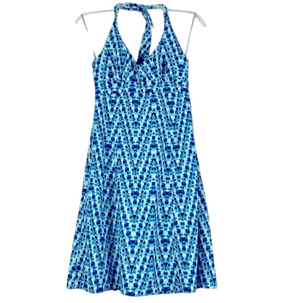 ATHLETA Pack Everywhere Halter Dress Blue Size 2 - Picture 6 of 7